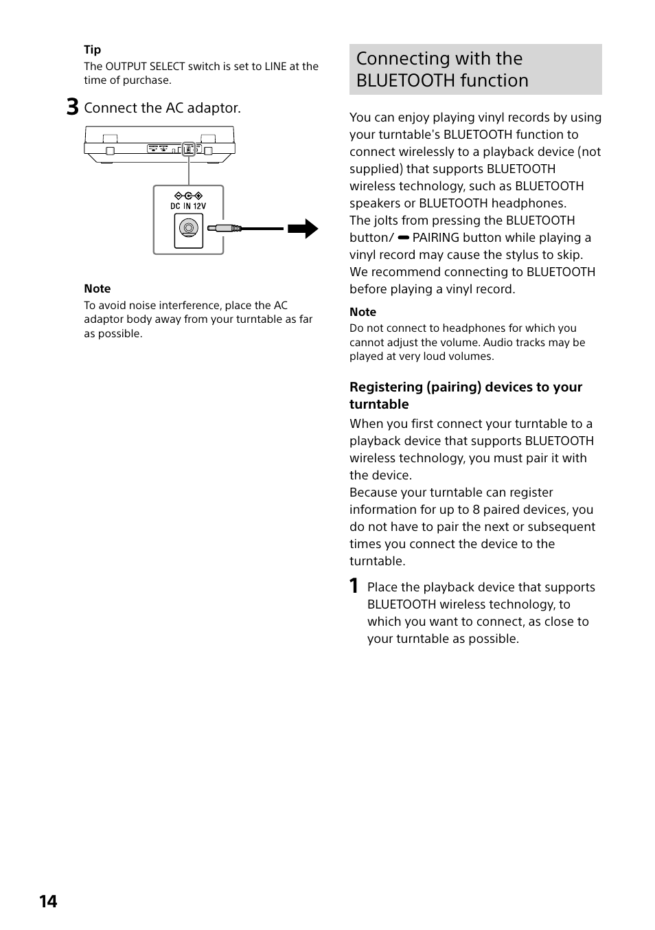 Connecting with the bluetooth function | Sony Compact 4K60 Box-Style Remote Camera with 25x Optical Zoom (Black) User Manual | Page 14 / 28