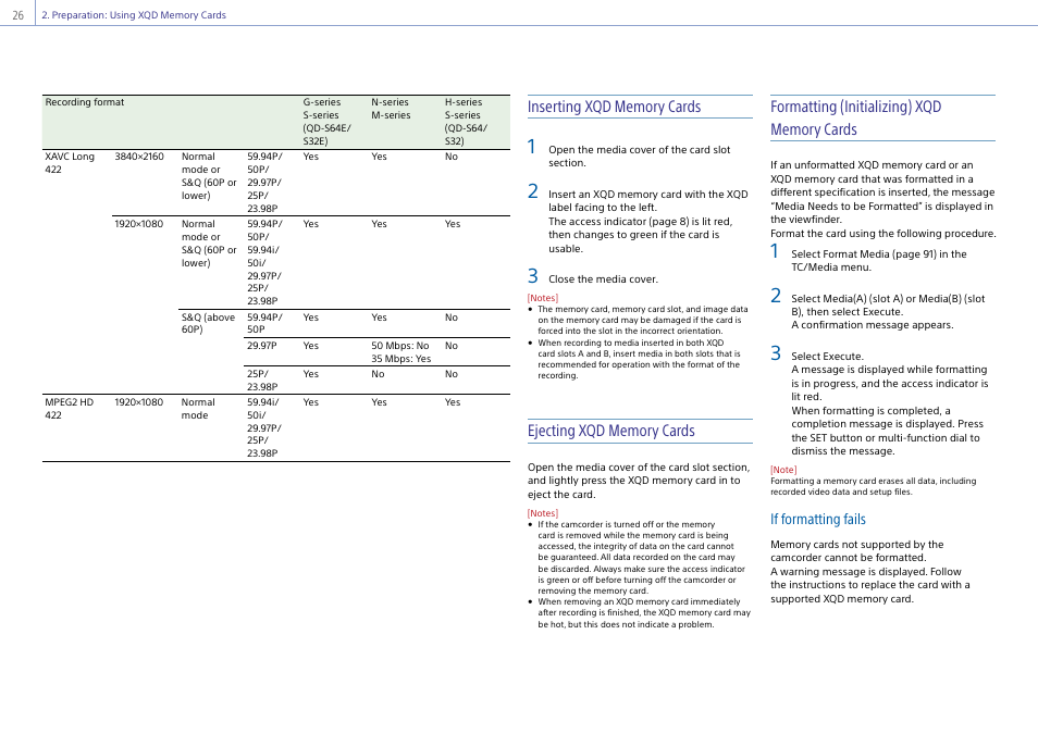If formatting fails | Sony Ultra Wide Converter For SEL16F28 and SEL20F28 User Manual | Page 26 / 140