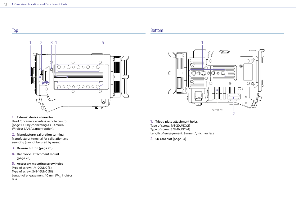 Bottom | Sony LHP-1 Lens Hood User Manual | Page 13 / 153
