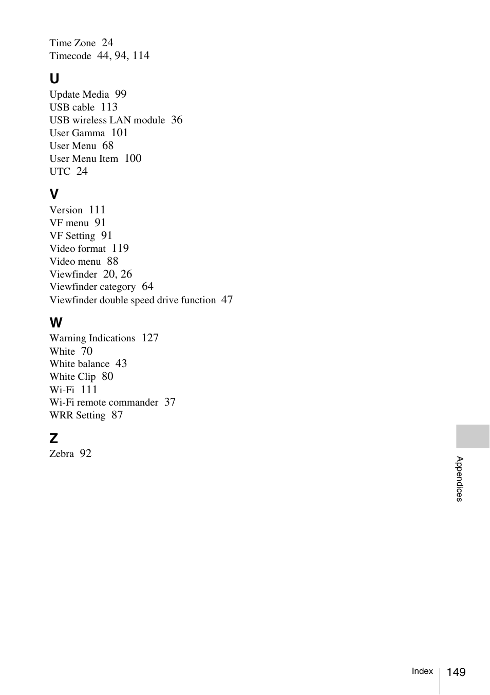 Sony LA-EA5 A-Mount to E-Mount Adapter User Manual | Page 149 / 150