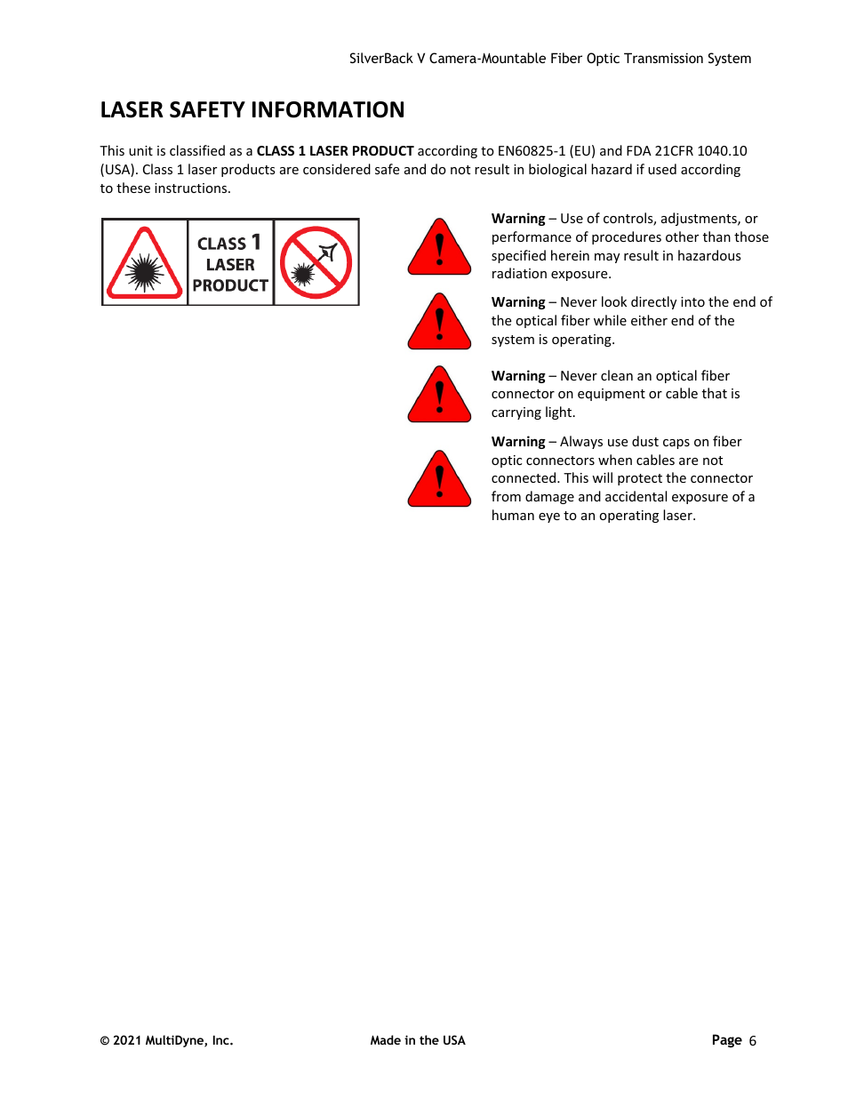 Laser safety information | Sony FE 2x Teleconverter User Manual | Page 6 / 64