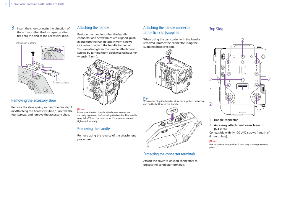 Top side | Sony DT 11-18mm f/4.5-5.6 Lens User Manual | Page 8 / 134