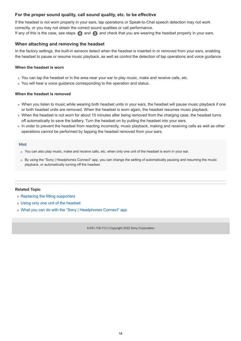 Sony FE 100-400mm f/4.5-5.6 GM OSS Lens User Manual | Page 18 / 147