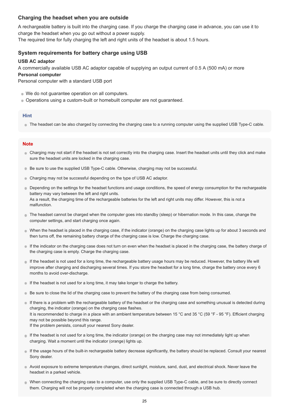 Sony FE 100-400mm f/4.5-5.6 GM OSS Lens User Manual | Page 25 / 147