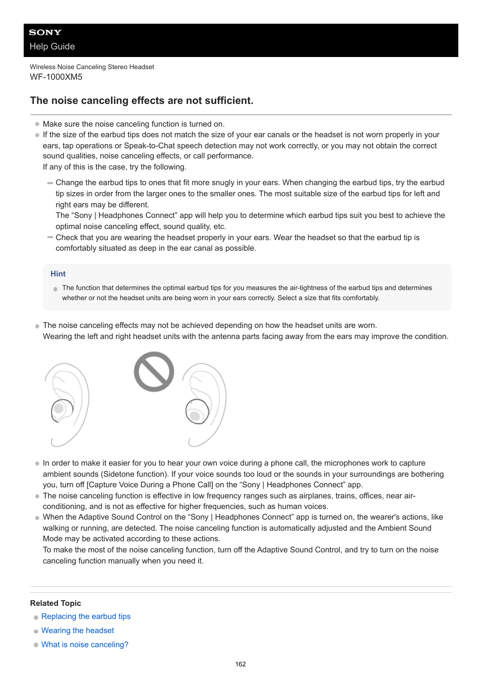 The noise canceling effects are not sufficient | Sony E 55-210mm f/4.5-6.3 OSS Lens (Black) User Manual | Page 162 / 178