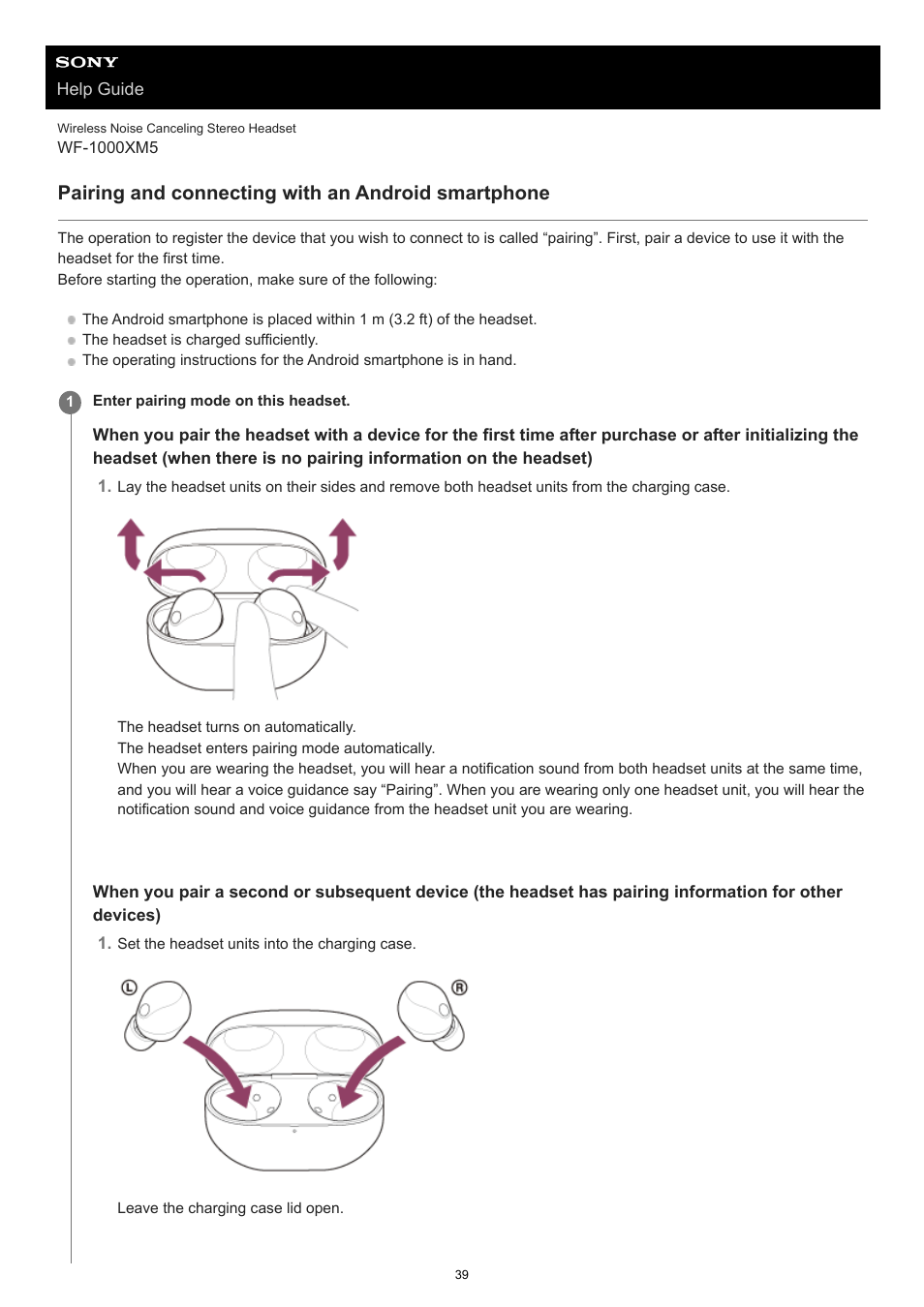 Pairing and connecting with an android smartphone | Sony E 55-210mm f/4.5-6.3 OSS Lens (Black) User Manual | Page 39 / 178