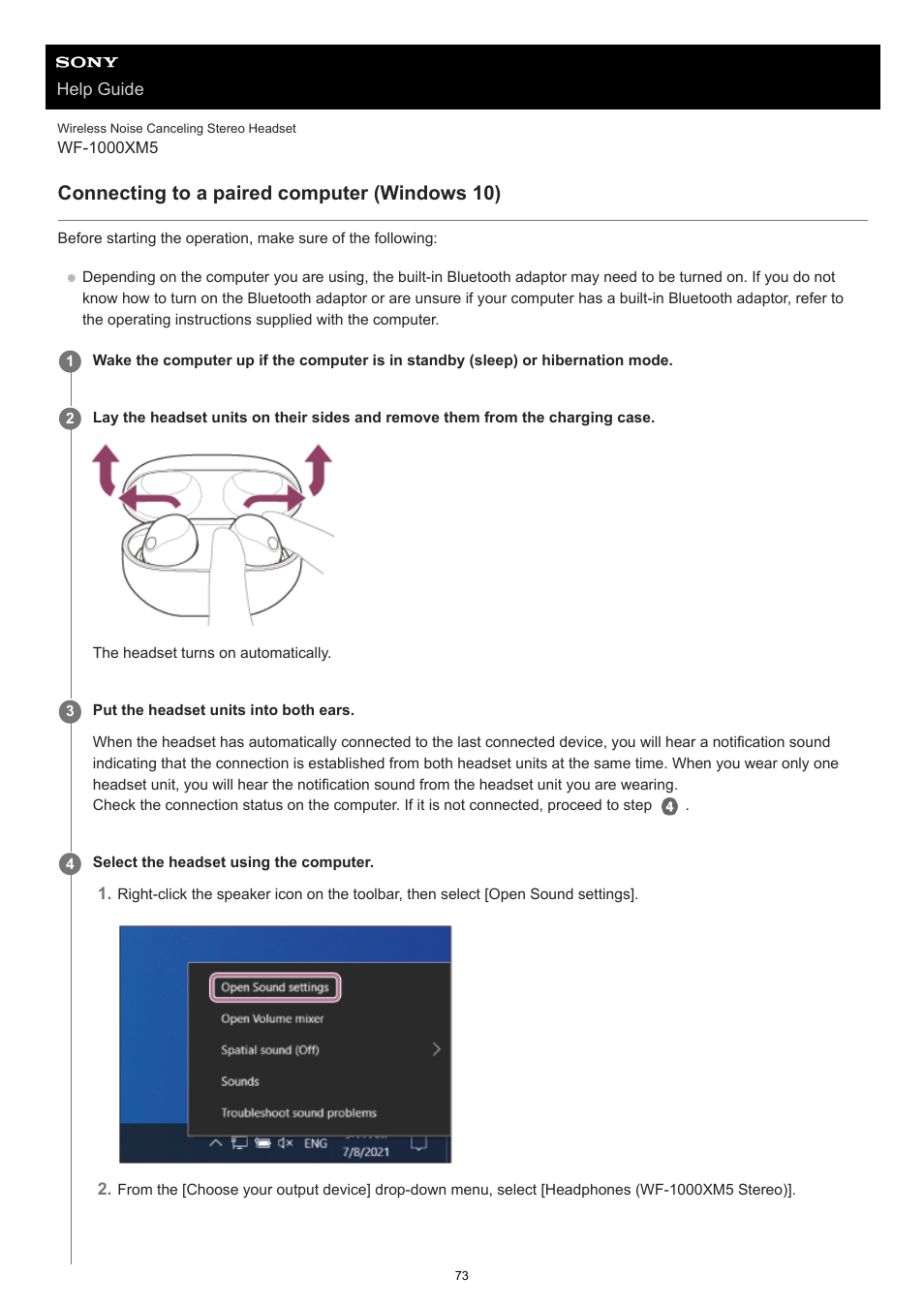 Connecting to a paired computer (windows 10), If they are not connected, see | Sony E 55-210mm f/4.5-6.3 OSS Lens (Black) User Manual | Page 73 / 178