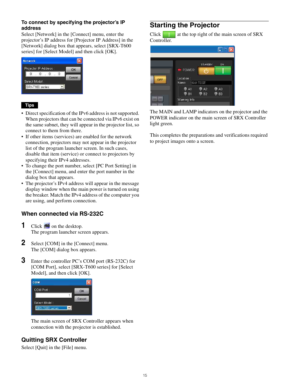 Starting the projector | Sony FE 70-200mm f/4 G OSS Lens User Manual | Page 15 / 31