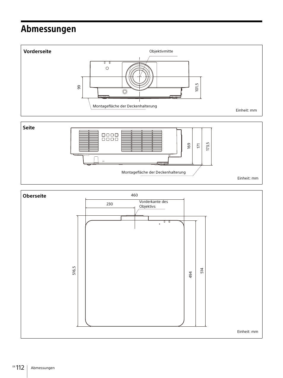 Abmessungen, Seite 112 | Sony E 30mm f/3.5 Macro Lens User Manual | Page 112 / 135