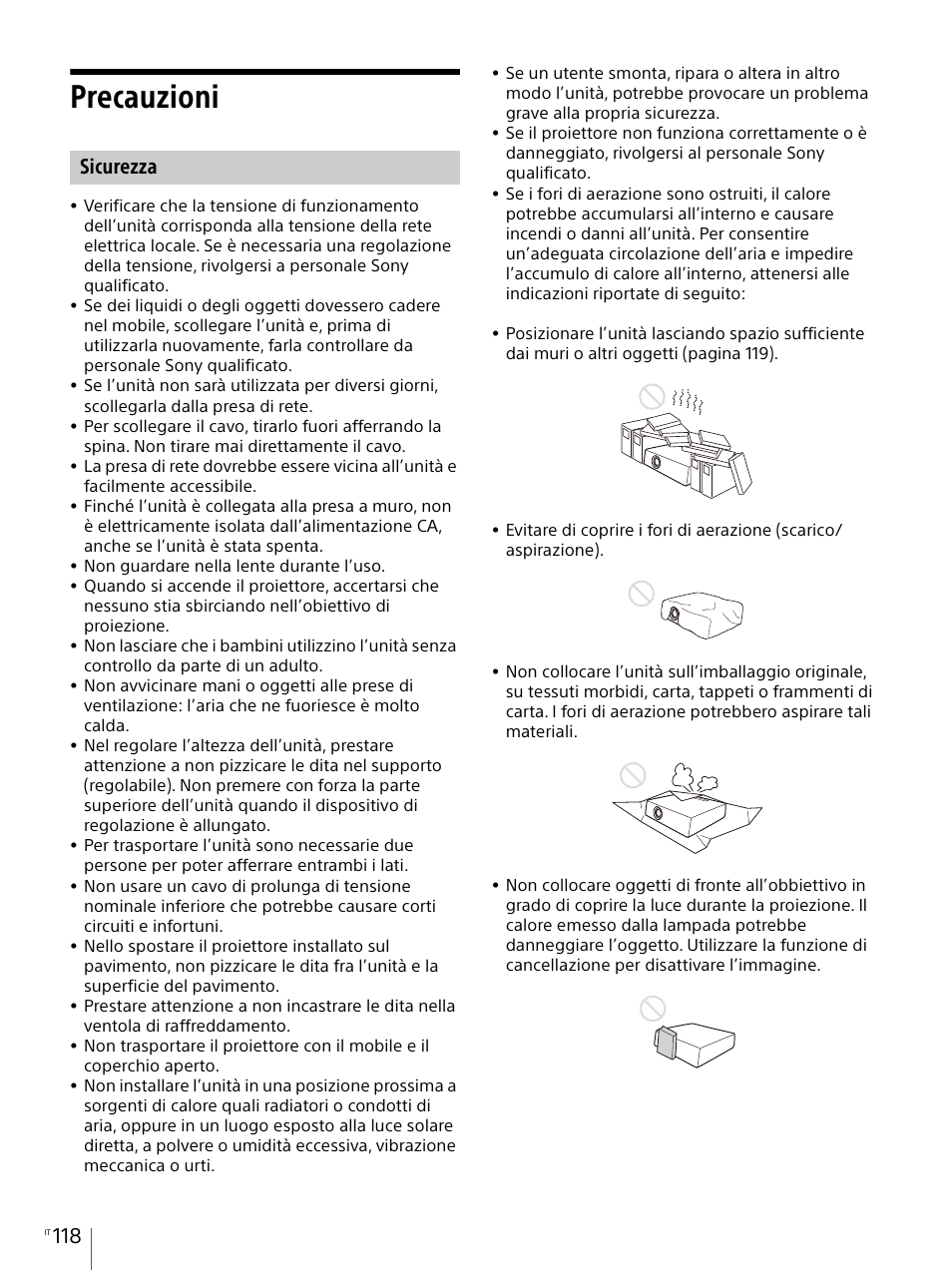 Precauzioni, Sicurezza | Sony E 30mm f/3.5 Macro Lens User Manual | Page 118 / 135