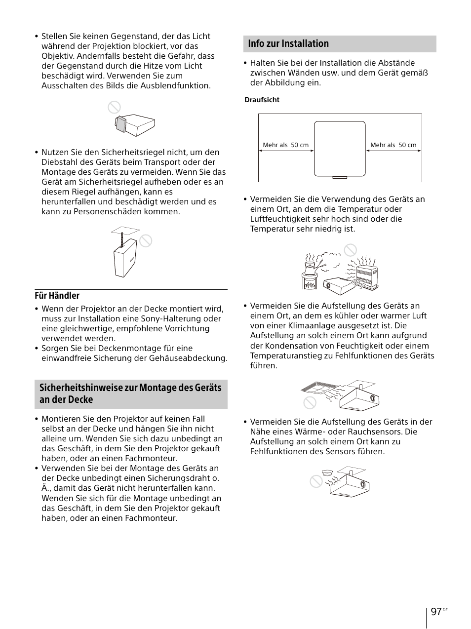 Info zur installation, Für händler | Sony E 30mm f/3.5 Macro Lens User Manual | Page 97 / 135