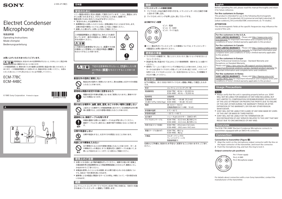 Sony FE 400mm f/2.8 GM OSS Lens User Manual | 2 pages