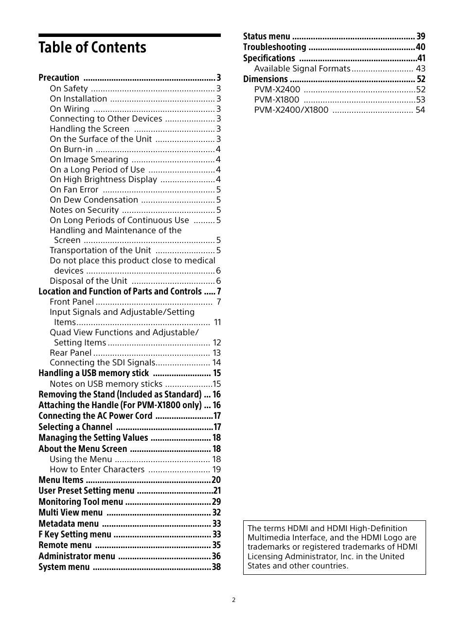 Sony Planar T* FE 50mm f/1.4 ZA Lens User Manual | Page 2 / 55