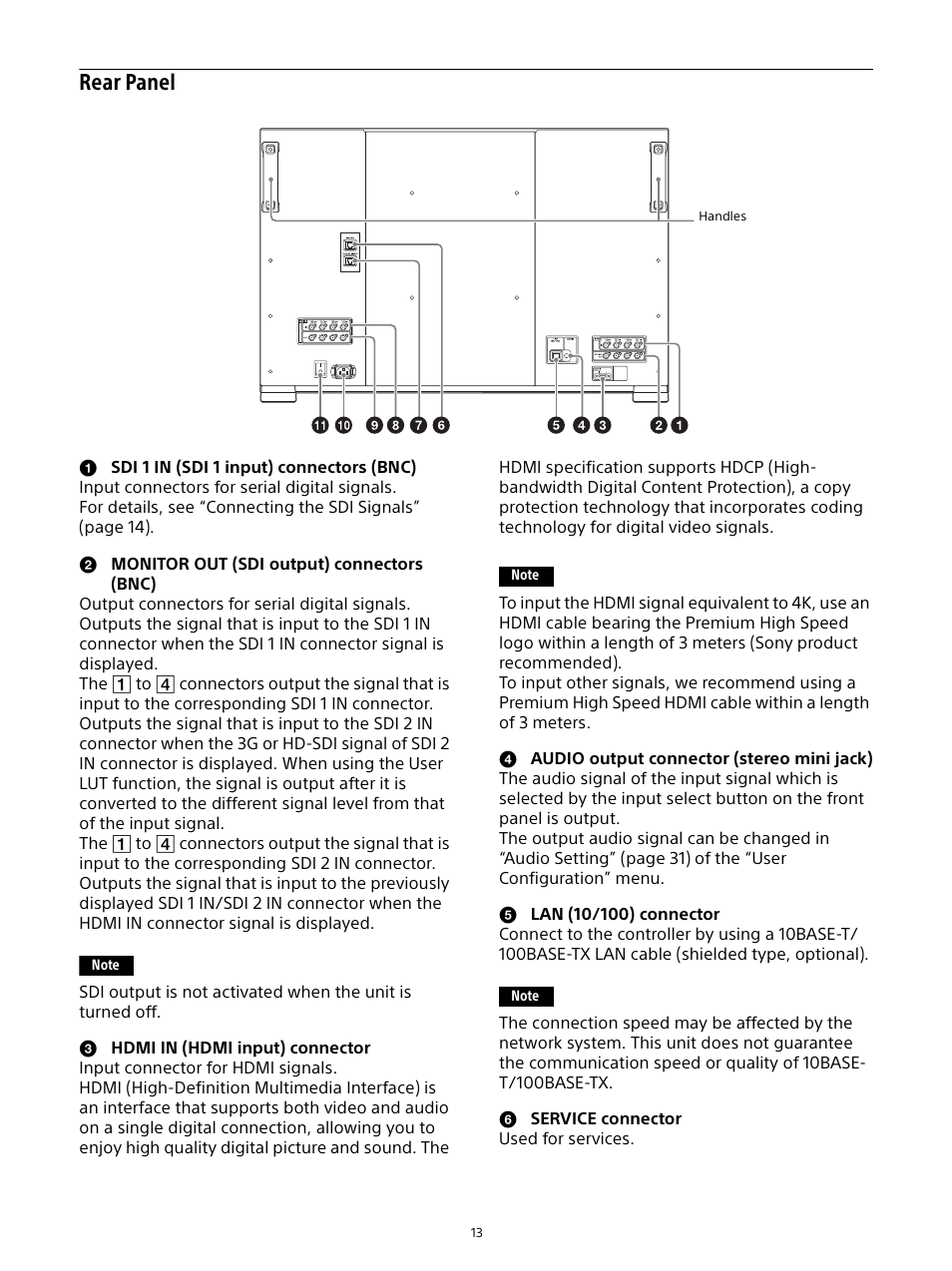 Rear panel | Sony Sonnar T* FE 55mm f/1.8 ZA Lens User Manual | Page 13 / 51