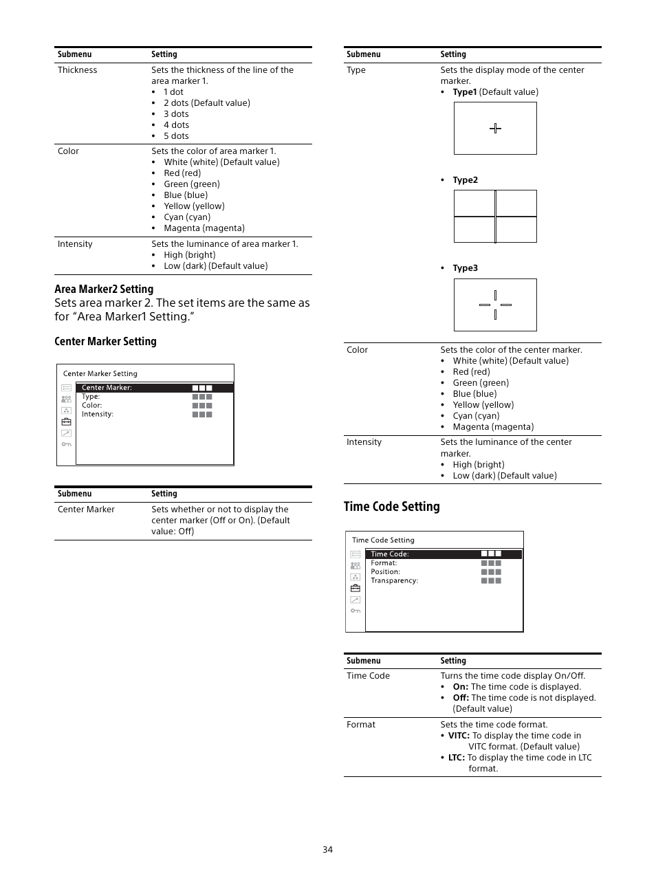 Time code setting | Sony Sonnar T* FE 55mm f/1.8 ZA Lens User Manual | Page 34 / 51