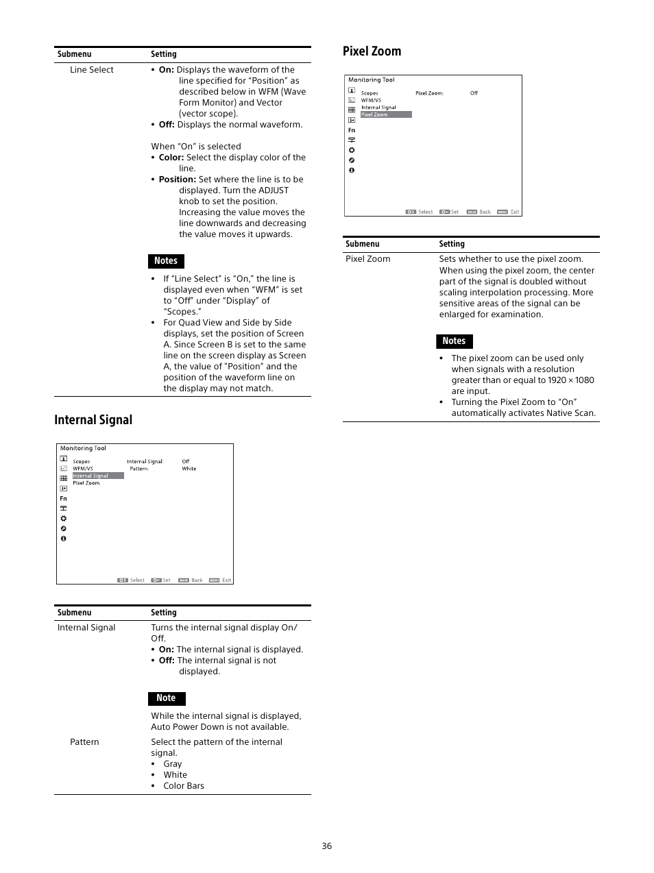 Internal signal pixel zoom | Sony E 16mm f/2.8 Lens User Manual | Page 36 / 86