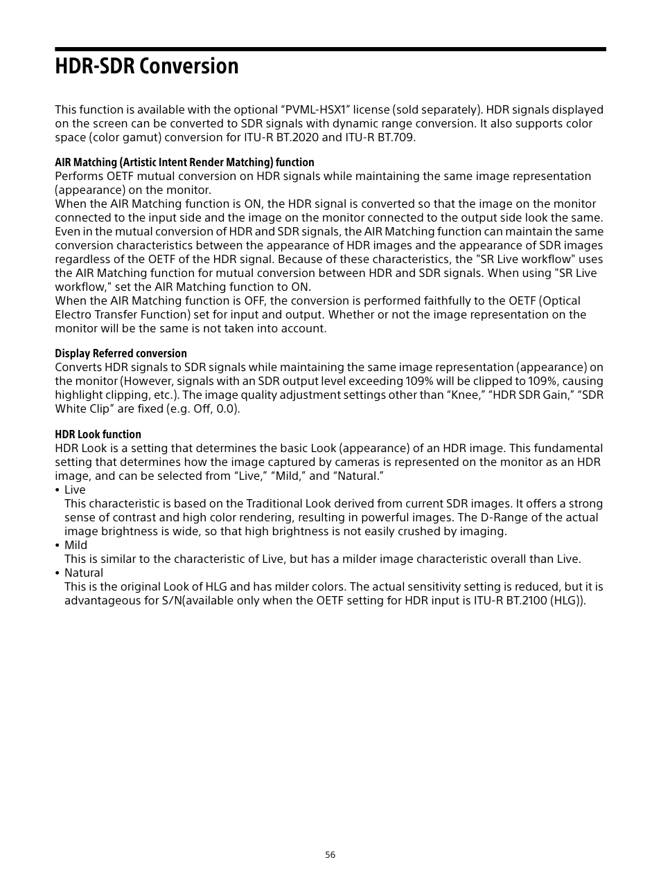 Hdr-sdr conversion | Sony E 16mm f/2.8 Lens User Manual | Page 56 / 86