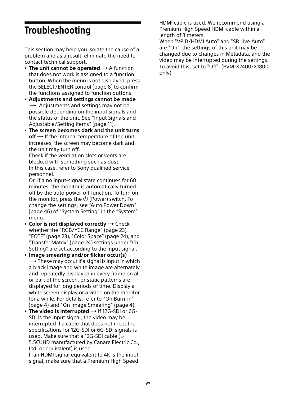 Troubleshooting | Sony E 16mm f/2.8 Lens User Manual | Page 67 / 86