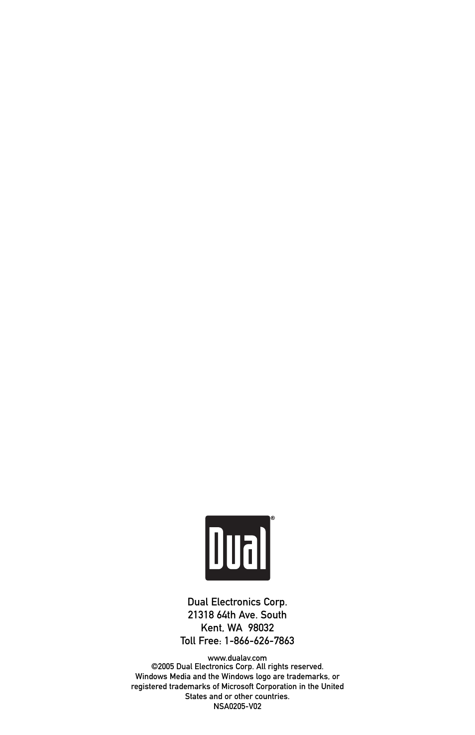 Dual XDM6820 User Manual | Page 20 / 20