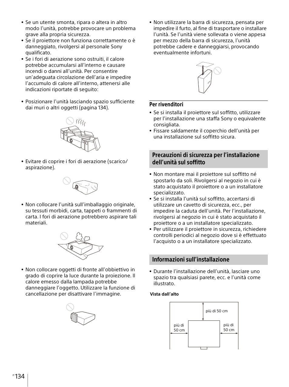 Informazioni sull’installazione, Per rivenditori | Sony Vario-Tessar T* E 16-70mm f/4 ZA OSS Lens User Manual | Page 134 / 155