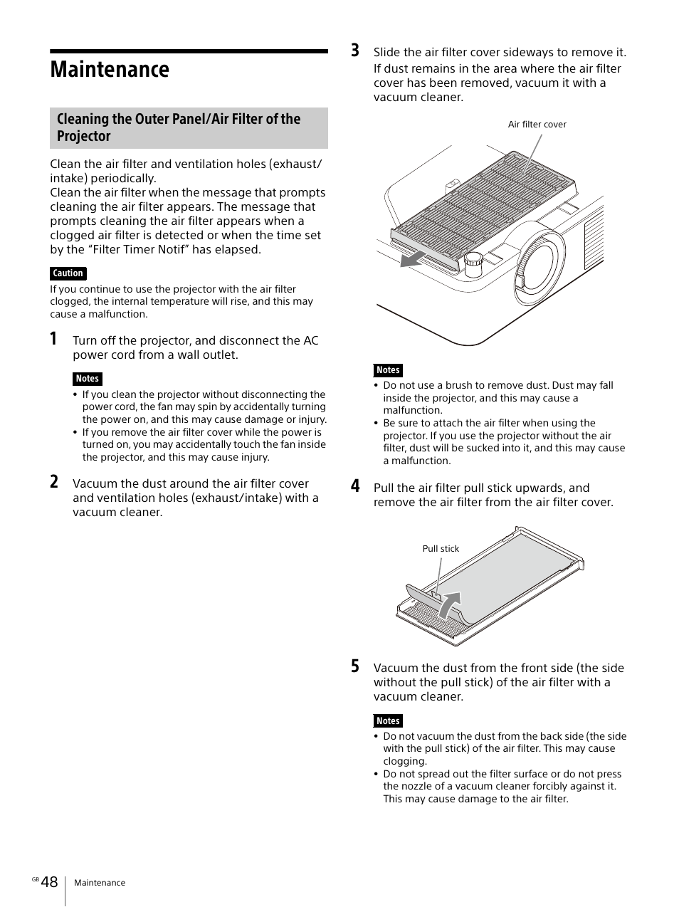 Maintenance | Sony Vario-Tessar T* E 16-70mm f/4 ZA OSS Lens User Manual | Page 48 / 155