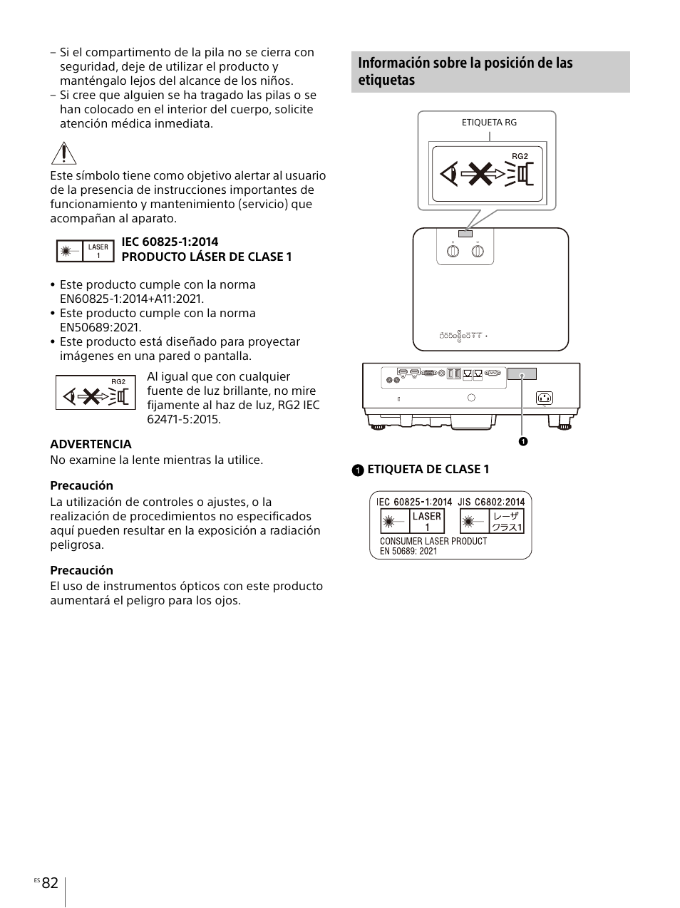 Información sobre la posición de las etiquetas | Sony Vario-Tessar T* E 16-70mm f/4 ZA OSS Lens User Manual | Page 82 / 155