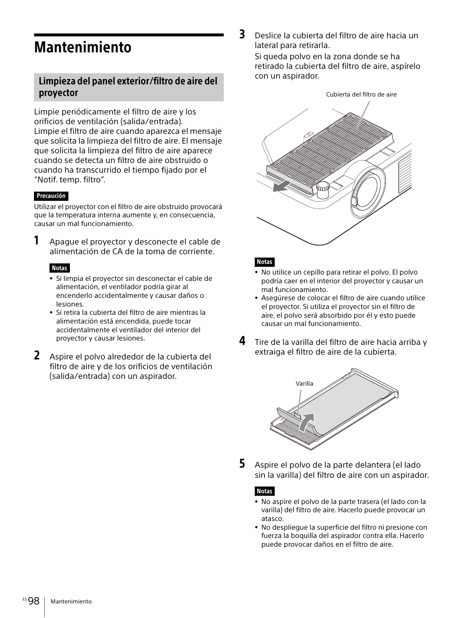 Mantenimiento | Sony Vario-Tessar T* E 16-70mm f/4 ZA OSS Lens User Manual | Page 98 / 155