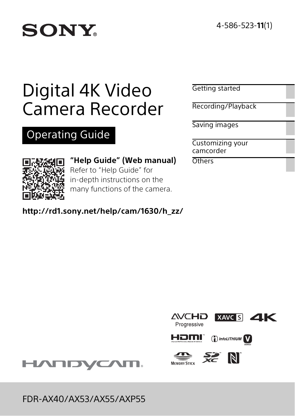Sony RM1BP Remote Commander User Manual | 60 pages