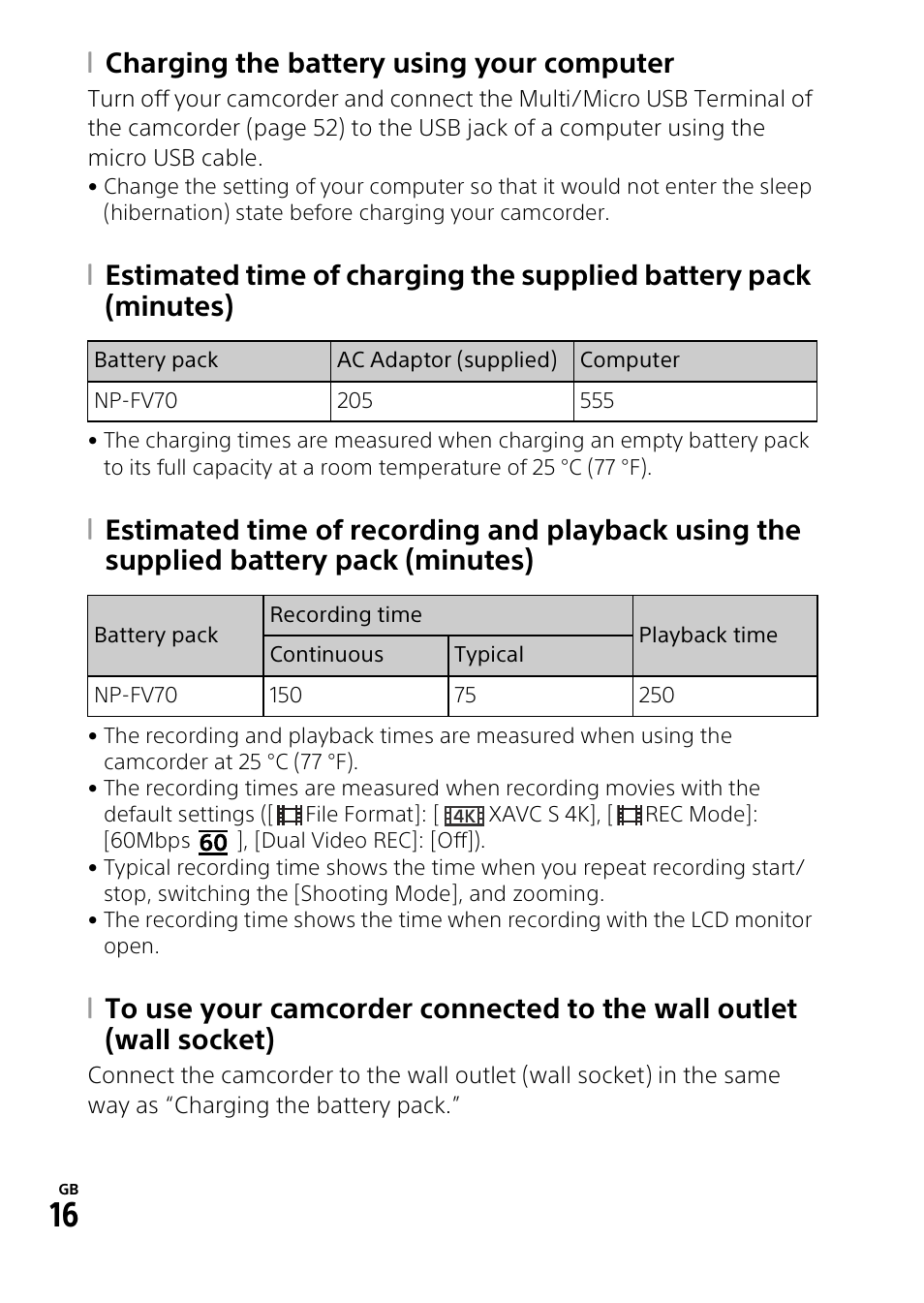 Charging the battery using your computer | Sony RM1BP Remote Commander User Manual | Page 16 / 60