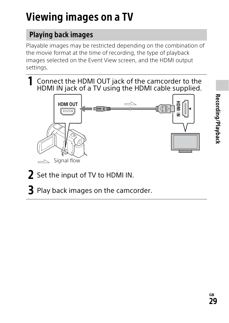 Viewing images on a tv | Sony RM1BP Remote Commander User Manual | Page 29 / 60