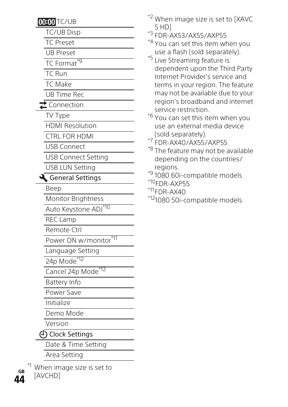 Sony RM1BP Remote Commander User Manual | Page 44 / 60