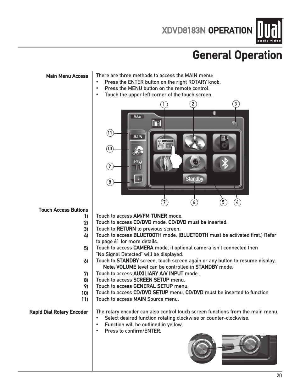 General operation, Xdvd8183n operation | Dual XDVD8183N User Manual | Page 21 / 72