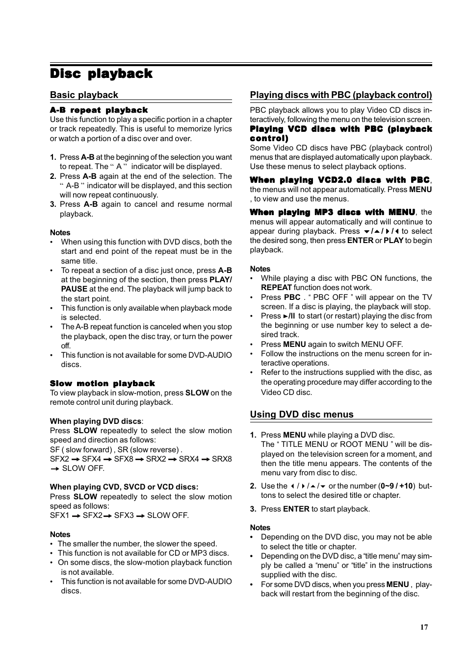 Disc playback | Dual 16-3267 User Manual | Page 17 / 25