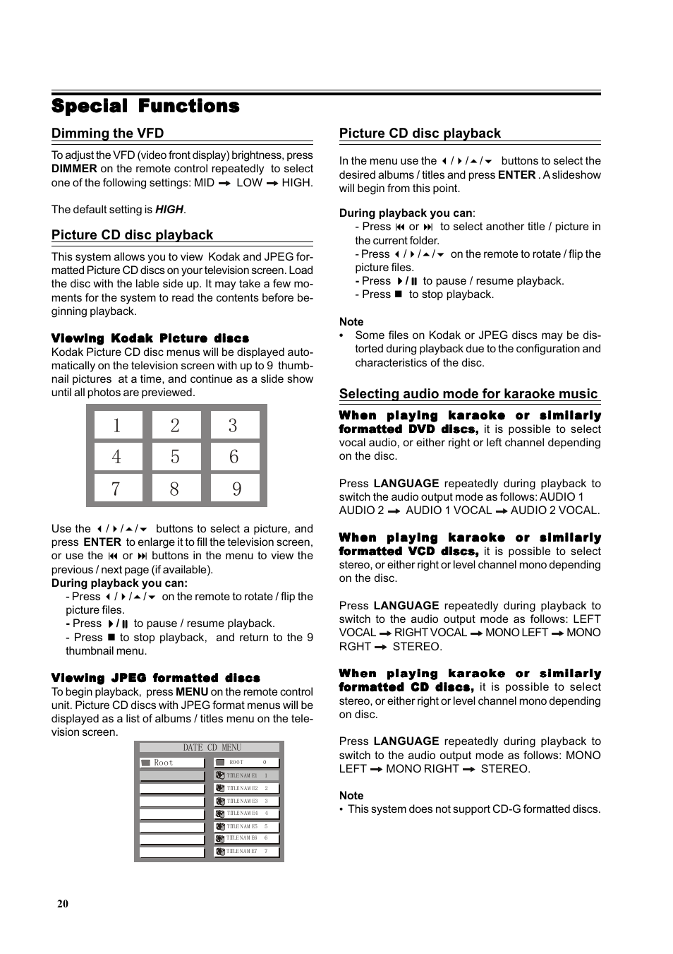 Special functions | Dual 16-3267 User Manual | Page 20 / 25