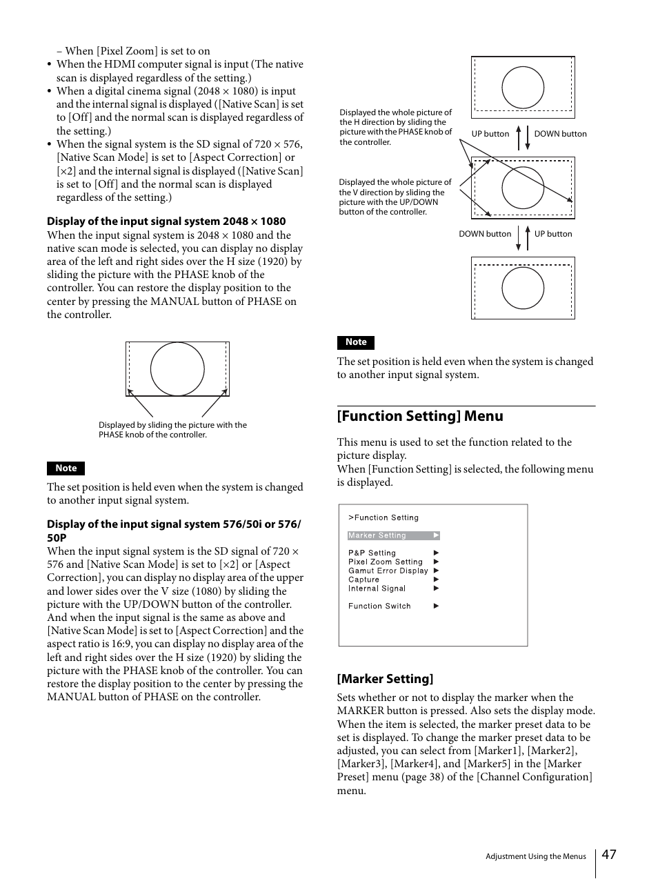 Function setting] menu, Marker setting | Sony ECM-X7BMP Electret Condenser Lavalier Microphone for UWP Transmitters User Manual | Page 47 / 107