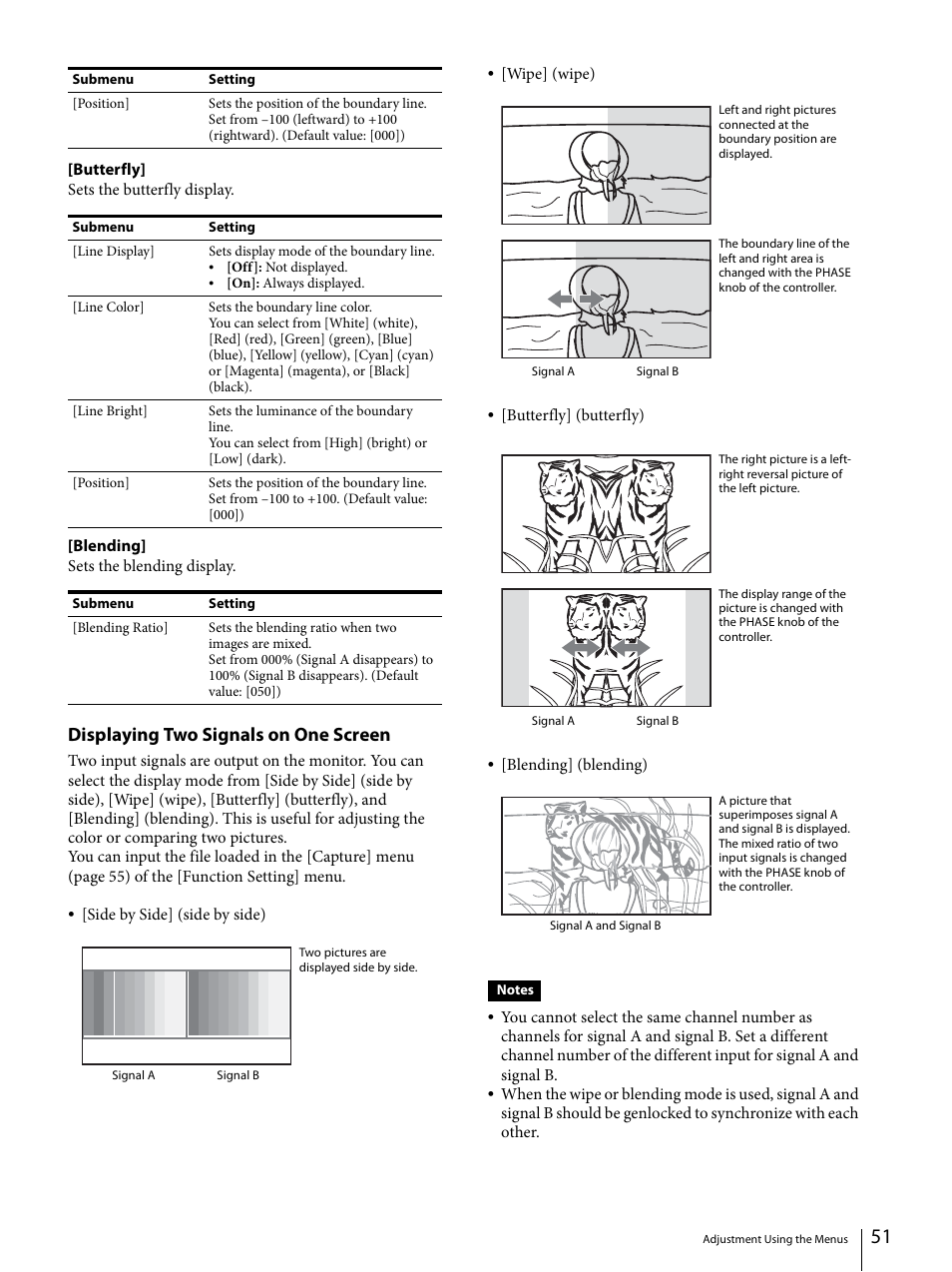 Displaying two signals on one screen | Sony ECM-X7BMP Electret Condenser Lavalier Microphone for UWP Transmitters User Manual | Page 51 / 107