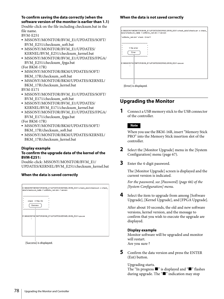 Upgrading the monitor | Sony ECM-X7BMP Electret Condenser Lavalier Microphone for UWP Transmitters User Manual | Page 78 / 107