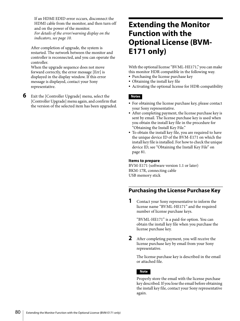 Purchasing the license purchase key | Sony ECM-X7BMP Electret Condenser Lavalier Microphone for UWP Transmitters User Manual | Page 80 / 107