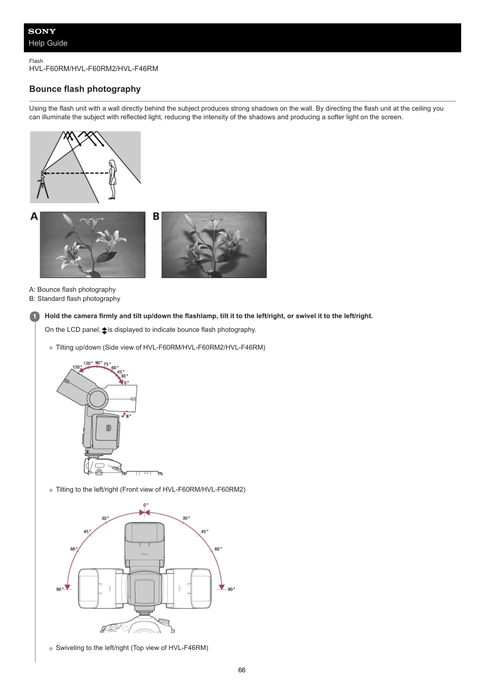 Bounce flash photography | Sony ECM-M1 Compact Camera-Mount Digital Shotgun Microphone User Manual | Page 66 / 92