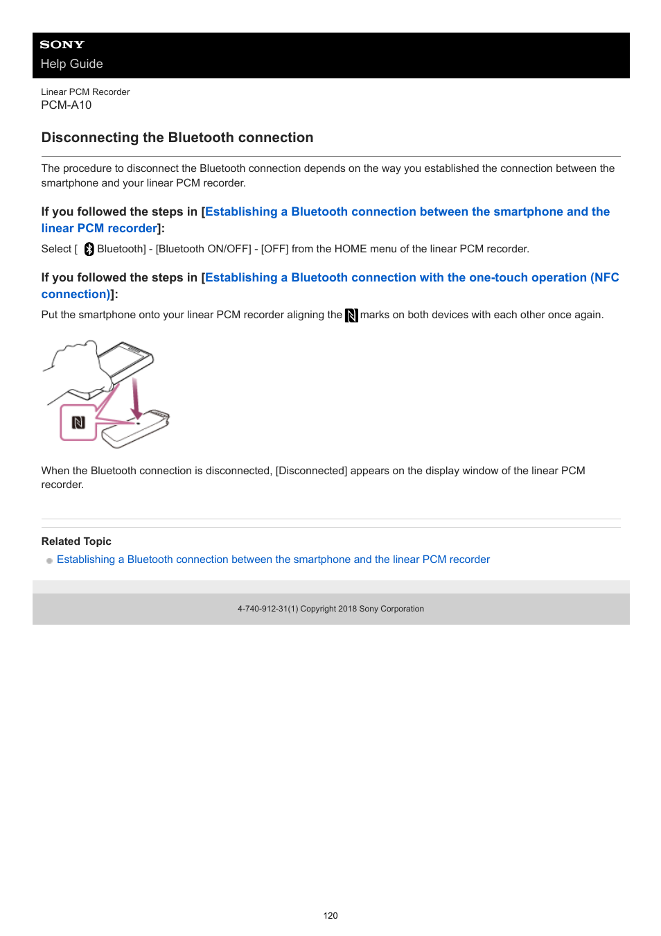 Disconnecting the bluetooth connection | Sony VPLL-3024 Fixed Short Throw Lens (2.34:1 to 3.19:1) User Manual | Page 120 / 259