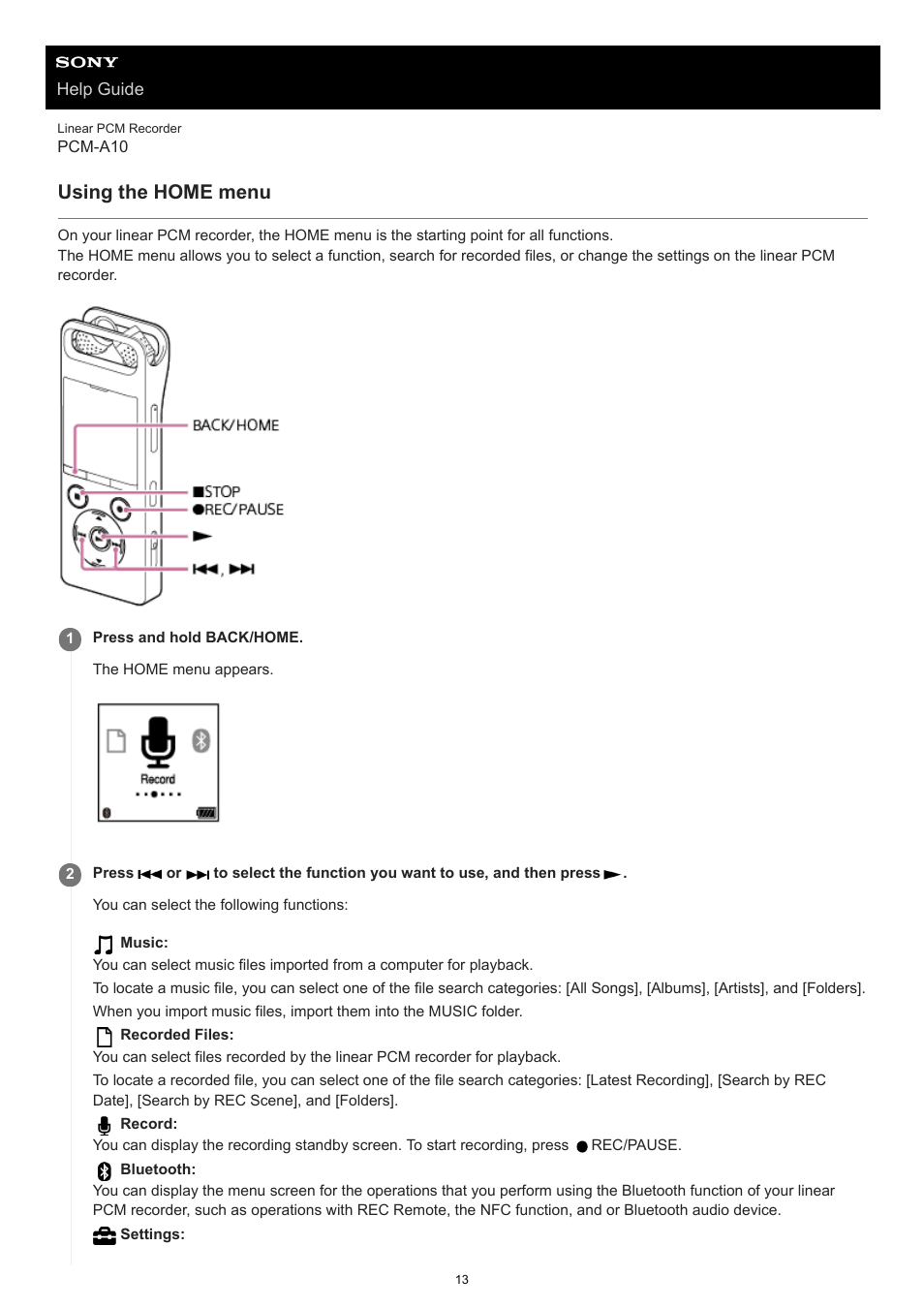 Using the home menu | Sony VPLL-3024 Fixed Short Throw Lens (2.34:1 to 3.19:1) User Manual | Page 13 / 259