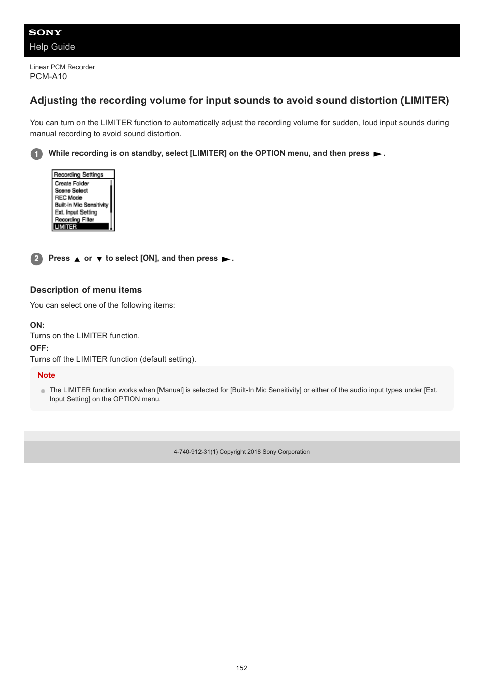 Sony VPLL-3024 Fixed Short Throw Lens (2.34:1 to 3.19:1) User Manual | Page 152 / 259