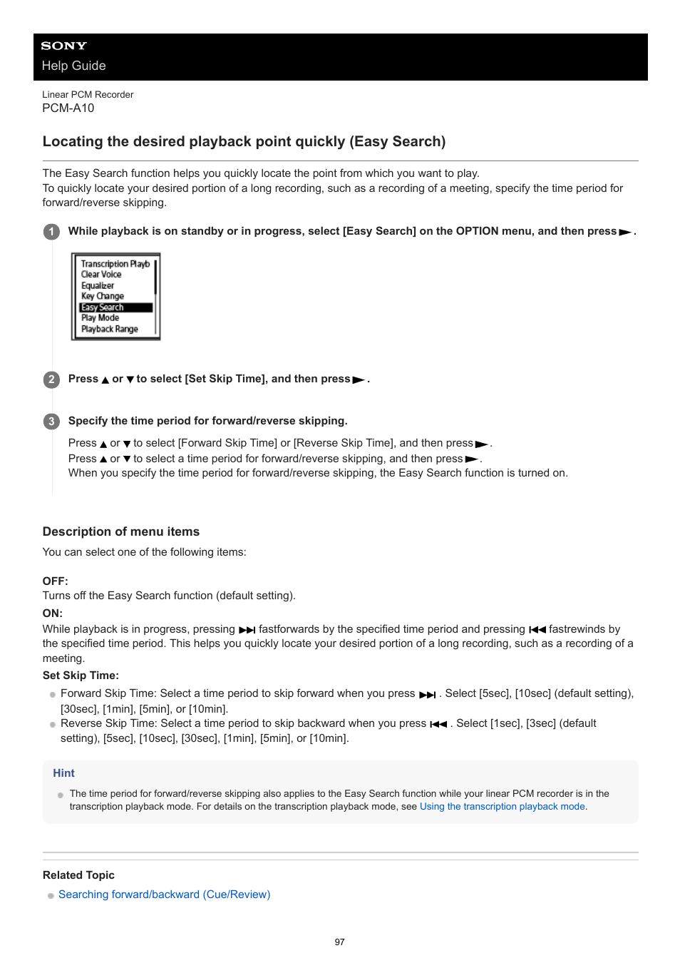 Sony VPLL-3024 Fixed Short Throw Lens (2.34:1 to 3.19:1) User Manual | Page 97 / 259