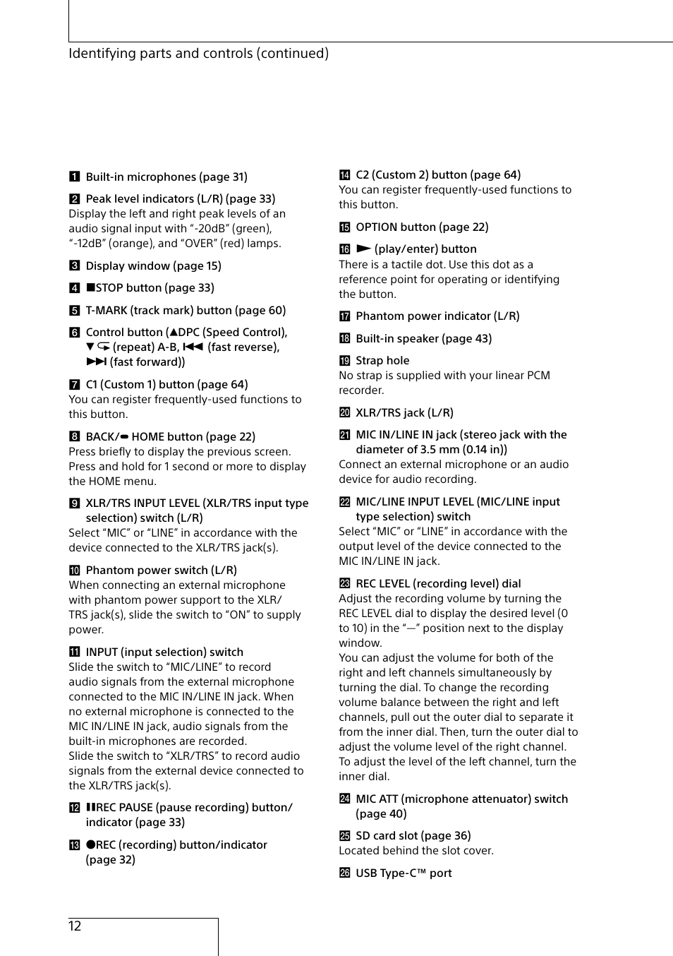 12 identifying parts and controls (continued) | Sony MAS-A100 IP-Based Ceiling Beamforming Microphone User Manual | Page 12 / 100