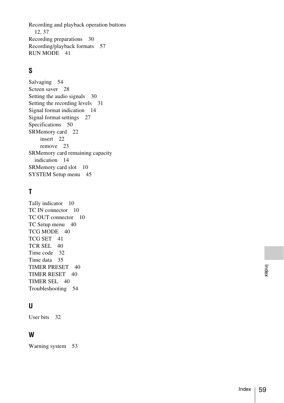 Sony VCT-SGR1 Shooting Grip User Manual | Page 59 / 61