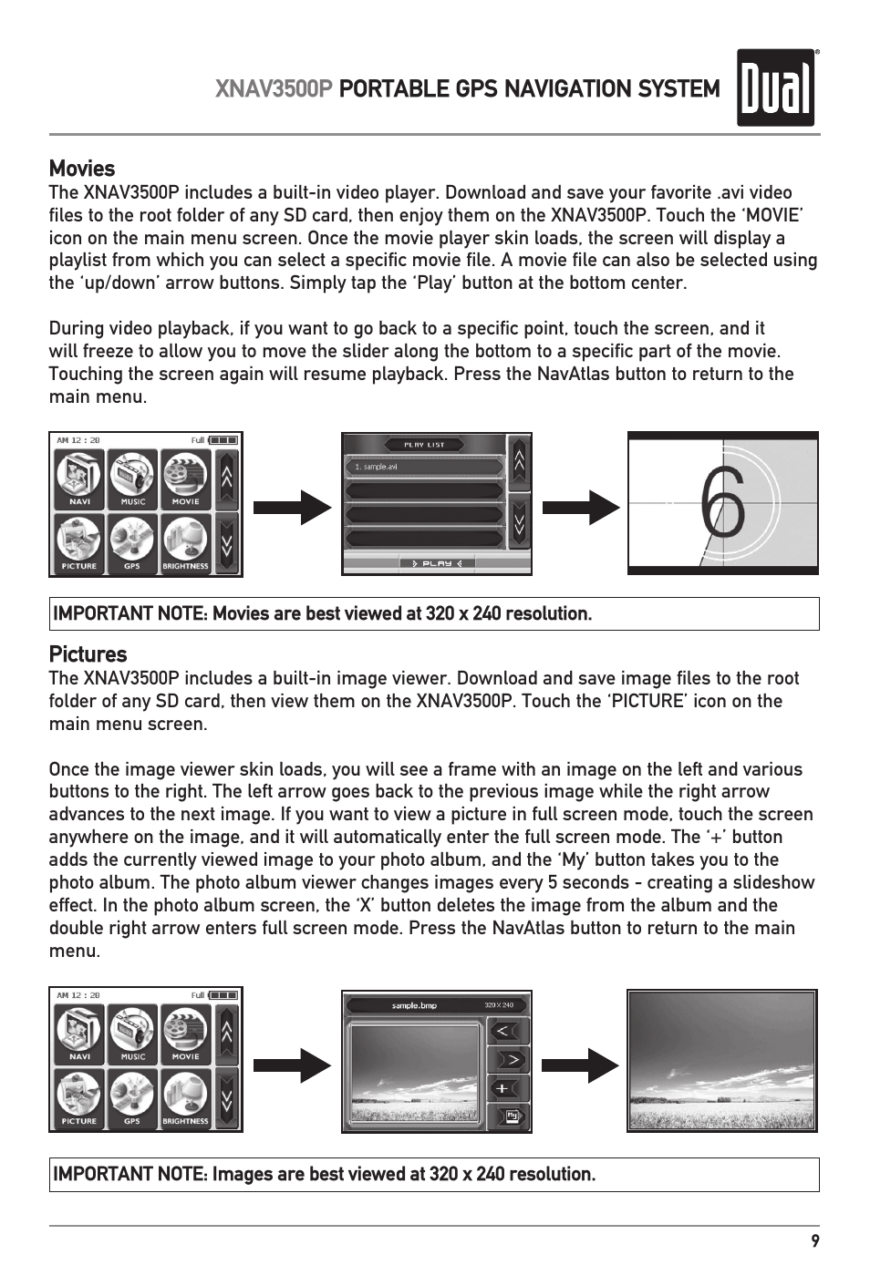 Xnav3500p portable gps navigation system | Dual XNAV3500P User Manual | Page 11 / 32