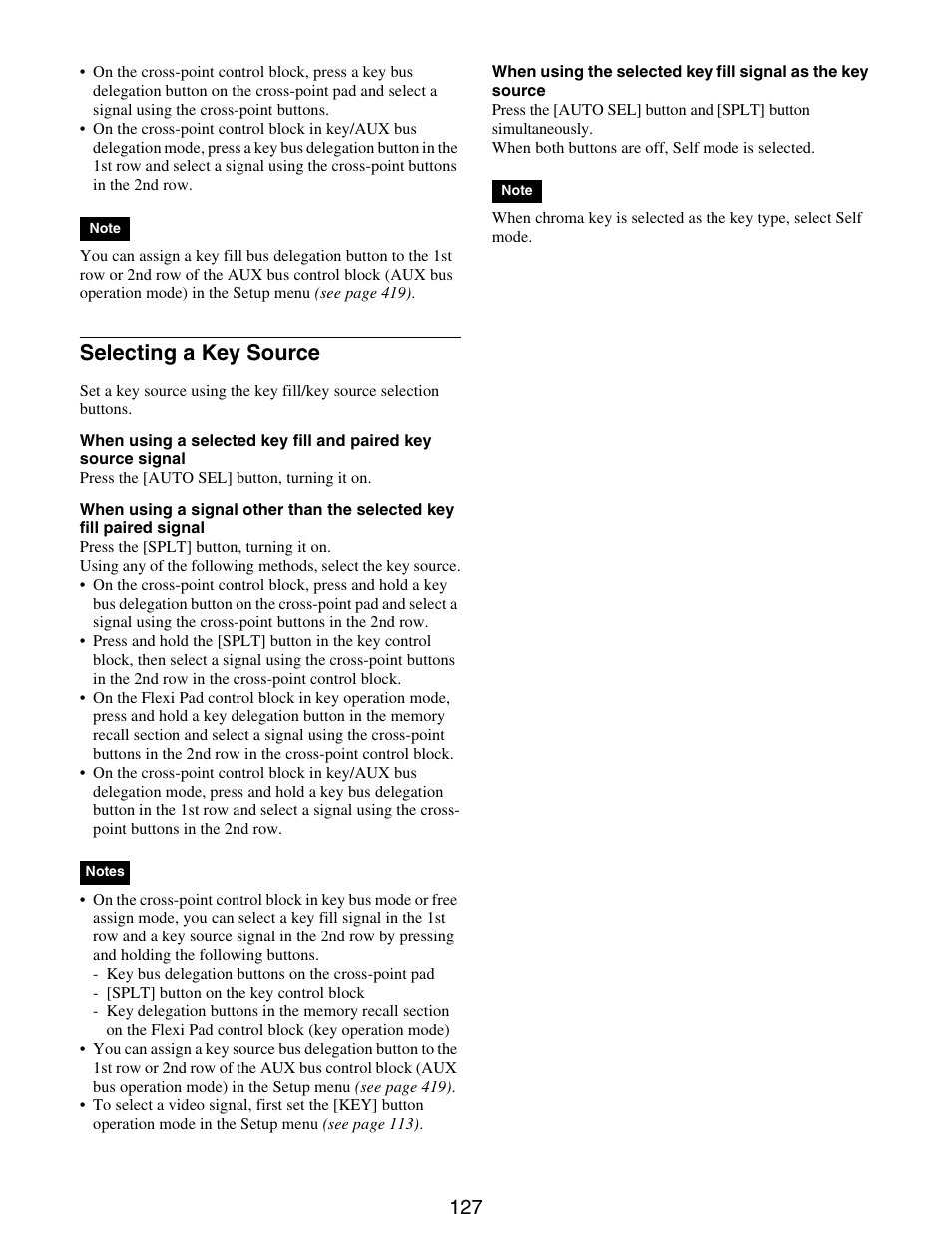 Selecting a key source | Sony GP-X1EM Grip Extension User Manual | Page 127 / 574