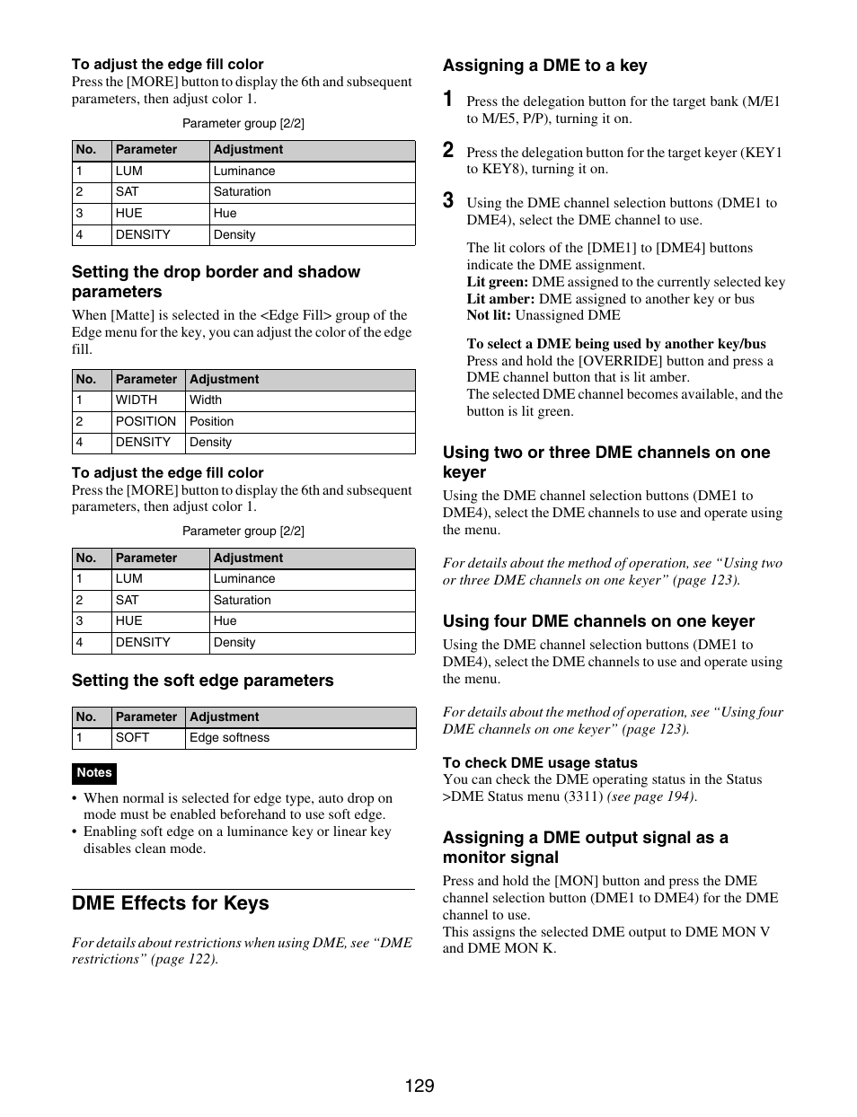 Dme effects for keys | Sony GP-X1EM Grip Extension User Manual | Page 129 / 574