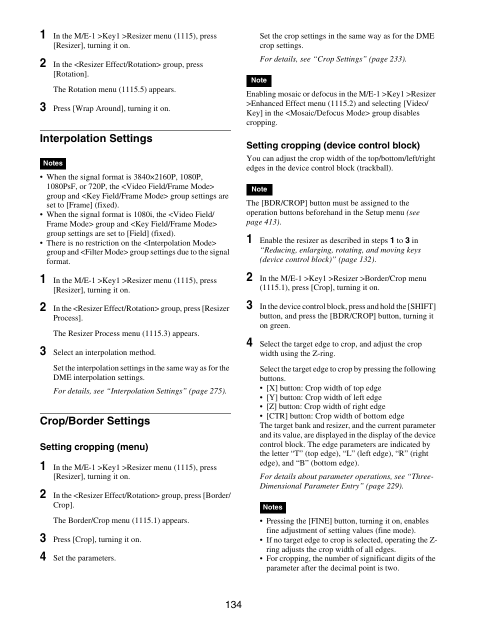 Interpolation settings crop/border settings | Sony GP-X1EM Grip Extension User Manual | Page 134 / 574