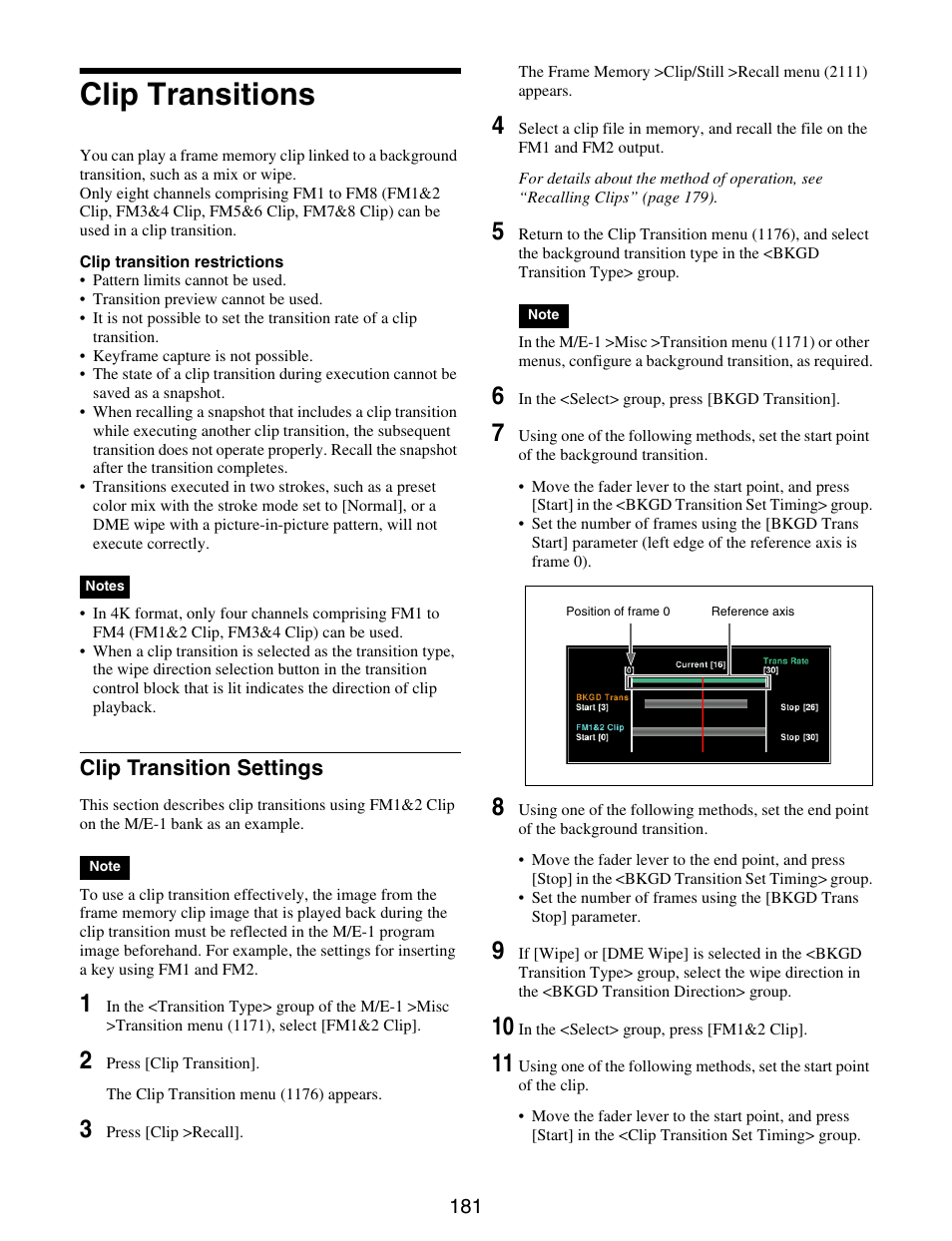 Clip transitions, Clip transition settings | Sony GP-X1EM Grip Extension User Manual | Page 181 / 574